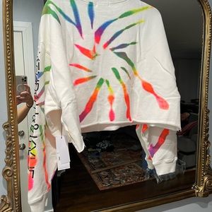 Kendall + Kylie Fleece Cropped Crewneck Sweatshirt (NWT)